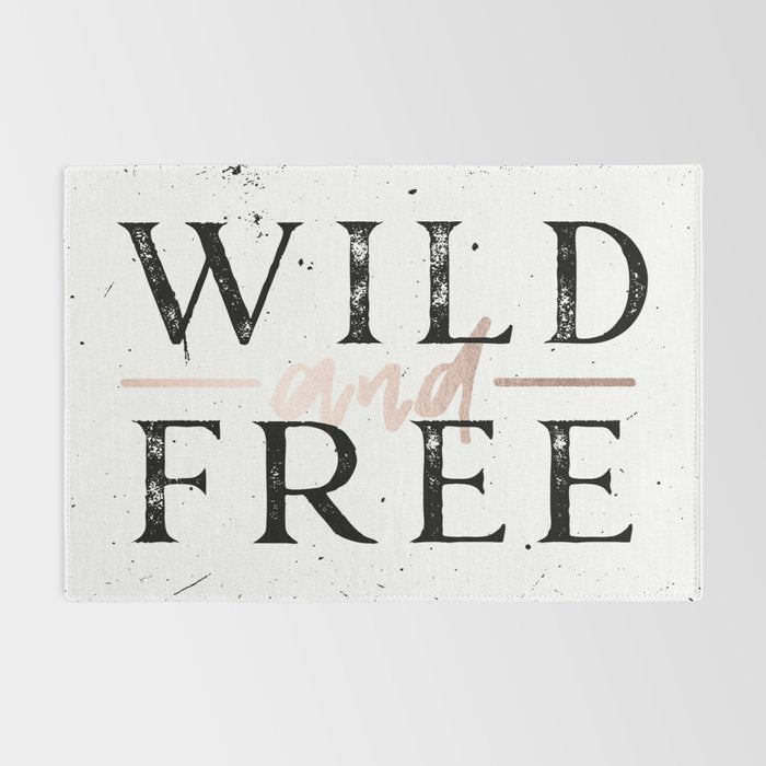 Wild and Free Rose Gold on White Rug Gallery Image 2