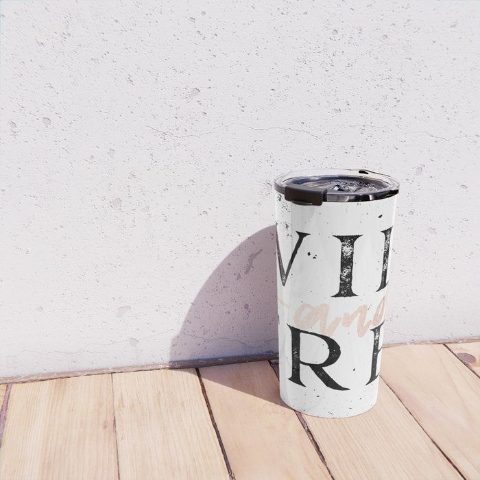 Wild and Free Rose Gold on White Travel Mug Gallery Image 4