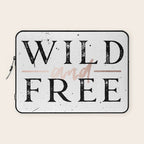 Wild and Free Rose Gold on White Laptop Sleeve Gallery Image 1