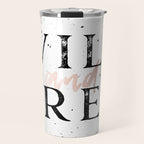 Wild and Free Rose Gold on White Travel Mug Gallery Image 1