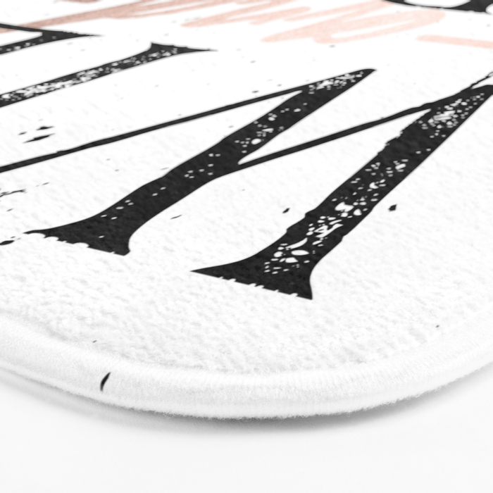 Wild and Free Rose Gold on White Bath Mat Gallery Image 3