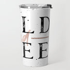 Wild and Free Rose Gold on White Travel Mug Gallery Image 2