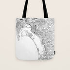 San Diego White Map Tote Bag Gallery Image 1