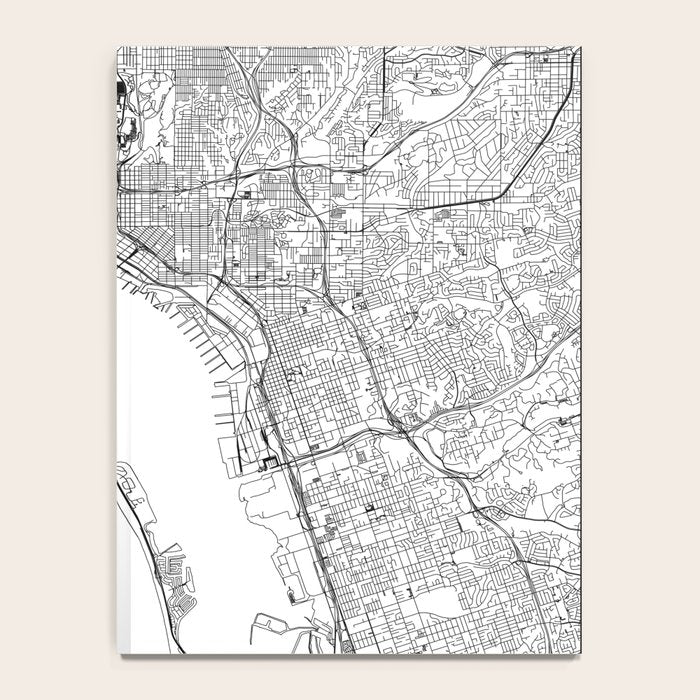 San Diego White Map Notebook Gallery Image 4