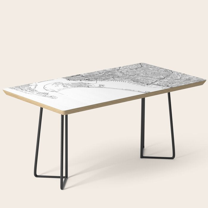 San Diego White Map Coffee Table Gallery Image 1