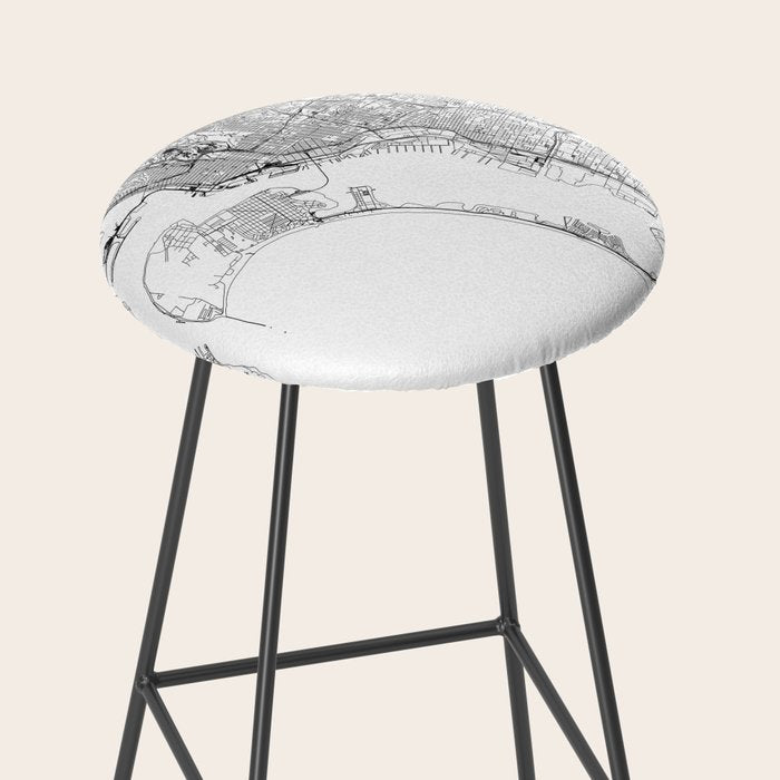 San Diego White Map Stool Gallery Image 2