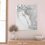 San Diego White Map Wall Tapestry Gallery Image 2