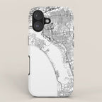 San Diego White Map iPhone Case Gallery Image 1