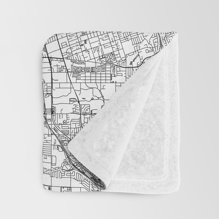 San Diego White Map Throw Blanket Gallery Image 3