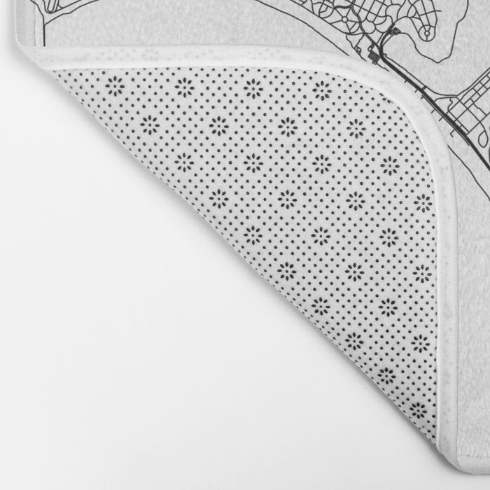 San Diego White Map Bath Mat Gallery Image 2