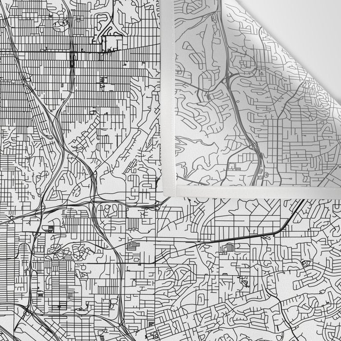 San Diego White Map Wall Tapestry Gallery Image 3