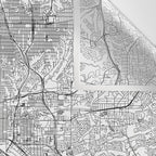 San Diego White Map Wall Tapestry Gallery Image 3