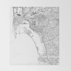 San Diego White Map Throw Blanket Gallery Image 2
