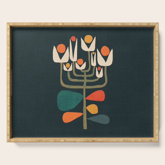 Retro botany Serving Tray Gallery Image 1