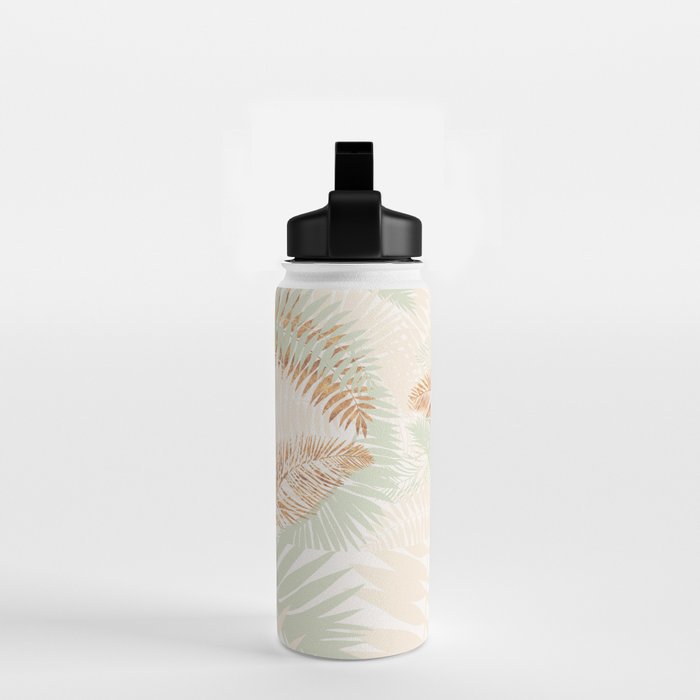 My blush and copper abstract Aloha Tropical Jungle Palm Garden Water Bottle Gallery Image 2
