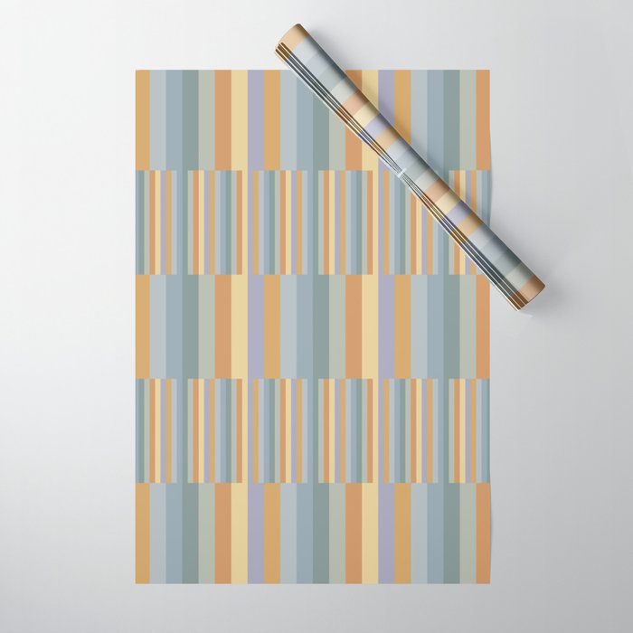 Mixed Stripes Pattern XVI Beachy Colors Wrapping Paper Gallery Image 1