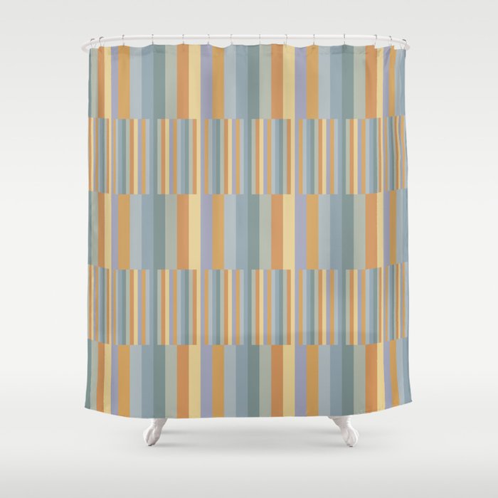 Mixed Stripes Pattern XVI Beachy Colors Shower Curtain Gallery Image 1