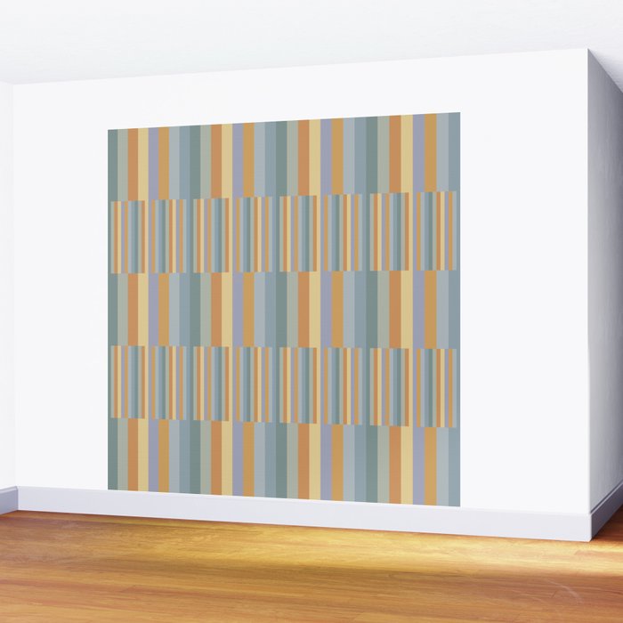 Mixed Stripes Pattern XVI Beachy Colors Wall Mural Gallery Image 2