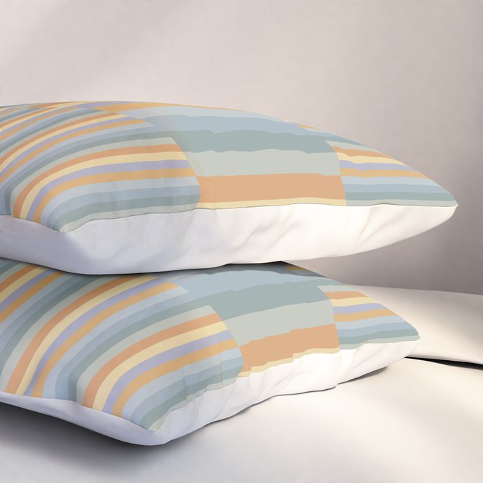 Mixed Stripes Pattern XVI Beachy Colors Pillow Sham Gallery Image 3