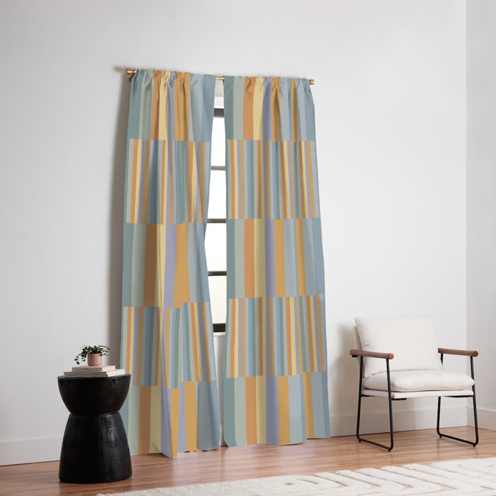Mixed Stripes Pattern XVI Beachy Colors Window Curtain Gallery Image 2
