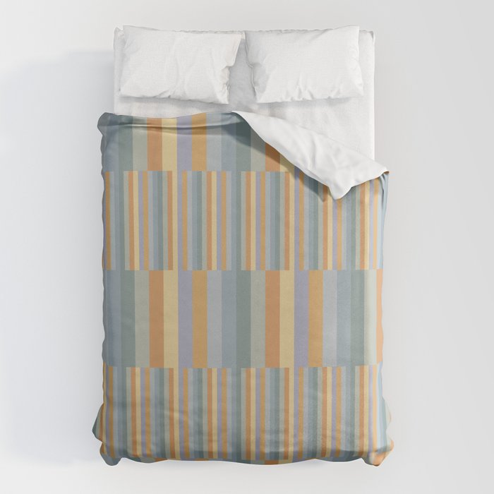 Mixed Stripes Pattern XVI Beachy Colors Duvet Cover Gallery Image 1