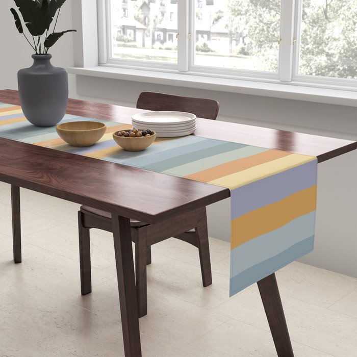 Mixed Stripes Pattern XVI Beachy Colors Table Runner Gallery Image 2