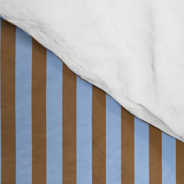 Narrow Stripes Vertical Pattern in Brown and Blue Comforter Gallery Image 4
