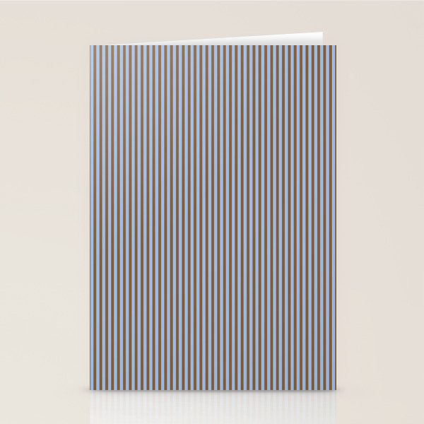 Narrow Stripes Vertical Pattern in Brown and Blue Stationery Card Gallery Image 2