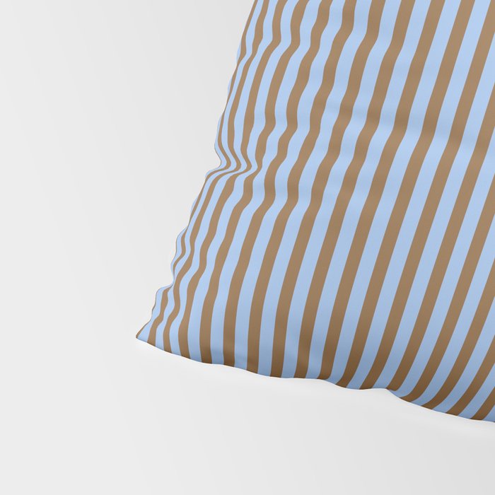 Narrow Stripes Vertical Pattern in Brown and Blue Pillow Sham Gallery Image 4
