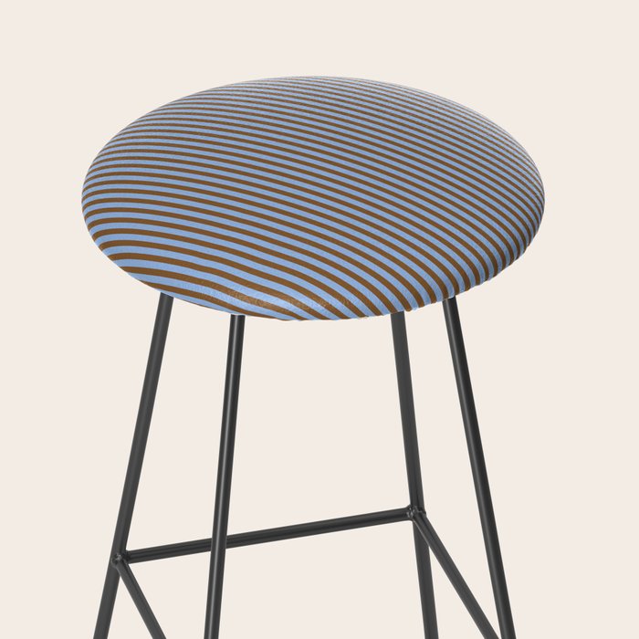 Narrow Stripes Vertical Pattern in Brown and Blue Stool Gallery Image 2