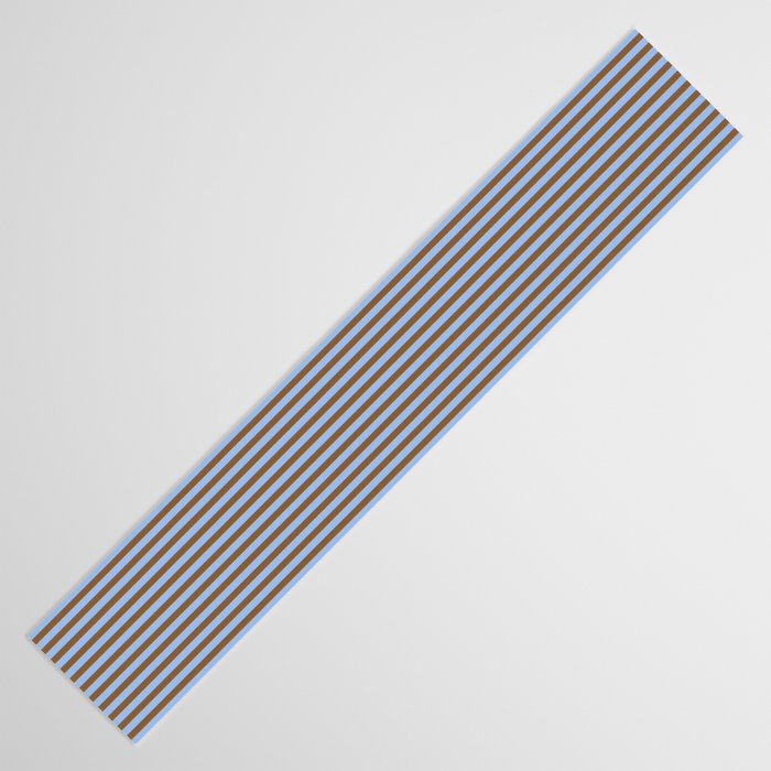 Narrow Stripes Vertical Pattern in Brown and Blue Table Runner Gallery Image 3