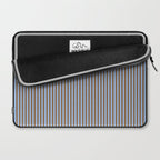 Narrow Stripes Vertical Pattern in Brown and Blue Laptop Sleeve Gallery Image 2