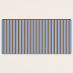Narrow Stripes Vertical Pattern in Brown and Blue Desk Mat Gallery Image 3