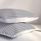 Narrow Stripes Vertical Pattern in Brown and Blue Pillow Sham Gallery Image 3