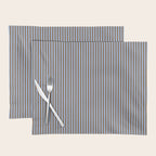 Narrow Stripes Vertical Pattern in Brown and Blue Placemat Gallery Image 1