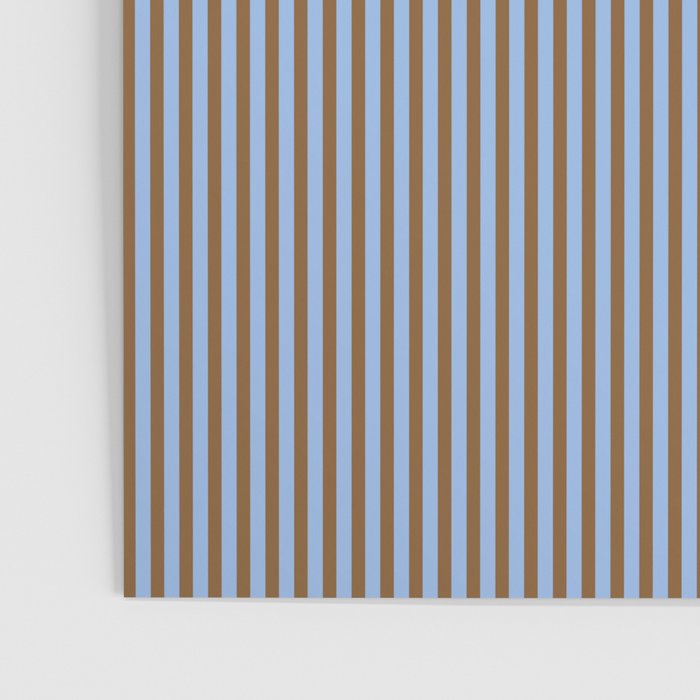 Narrow Stripes Vertical Pattern in Brown and Blue Poster Gallery Image 3