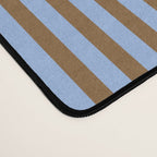 Narrow Stripes Vertical Pattern in Brown and Blue Desk Mat Gallery Image 4