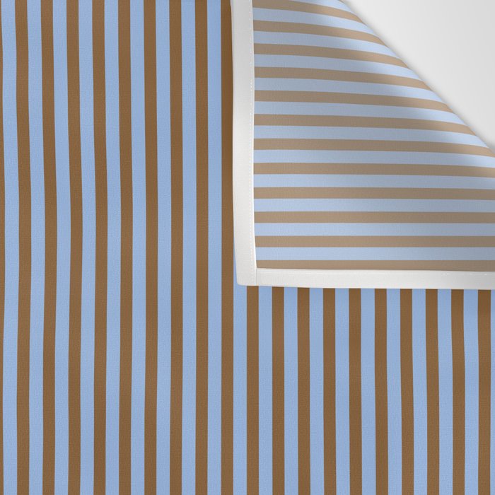 Narrow Stripes Vertical Pattern in Brown and Blue Wall Tapestry Gallery Image 3