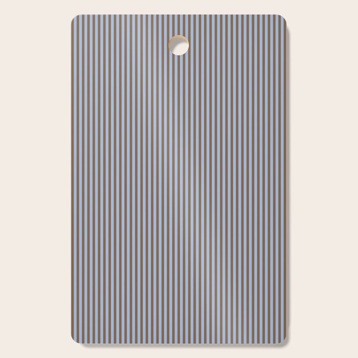 Narrow Stripes Vertical Pattern in Brown and Blue Cutting Board Gallery Image 1
