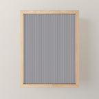 Narrow Stripes Vertical Pattern in Brown and Blue Mini Art Print Gallery Image 1