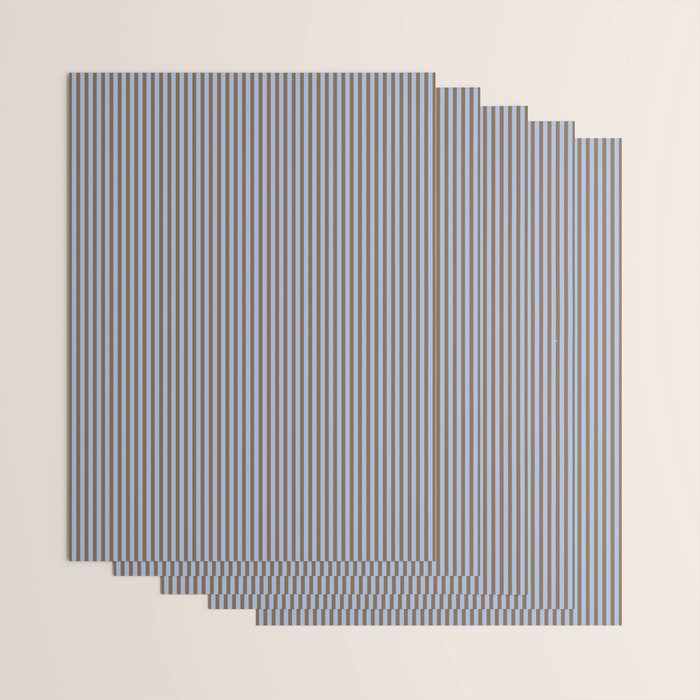 Narrow Stripes Vertical Pattern in Brown and Blue Wrapping Paper Gallery Image 3