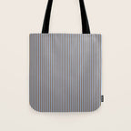 Narrow Stripes Vertical Pattern in Brown and Blue Tote Bag Gallery Image 1