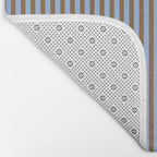 Narrow Stripes Vertical Pattern in Brown and Blue Bath Mat Gallery Image 2