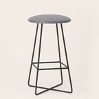 Narrow Stripes Vertical Pattern in Brown and Blue Stool Gallery Image 1