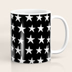 Star Pattern White On Black Coffee Mug Gallery Image 1