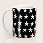 Star Pattern White On Black Coffee Mug Gallery Image 3