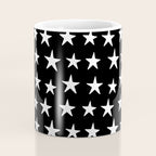 Star Pattern White On Black Coffee Mug Gallery Image 4