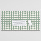 Clovers XXXVII Sage Green Botanical Pattern Desk Mat Gallery Image 1