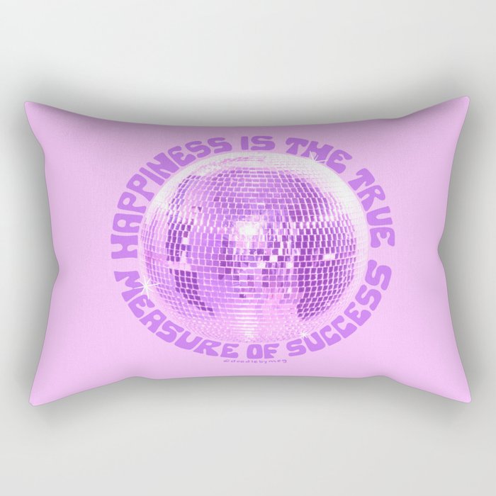 Happiness Is The True Measure of Success in Purple Rectangular Pillow Gallery Image 1