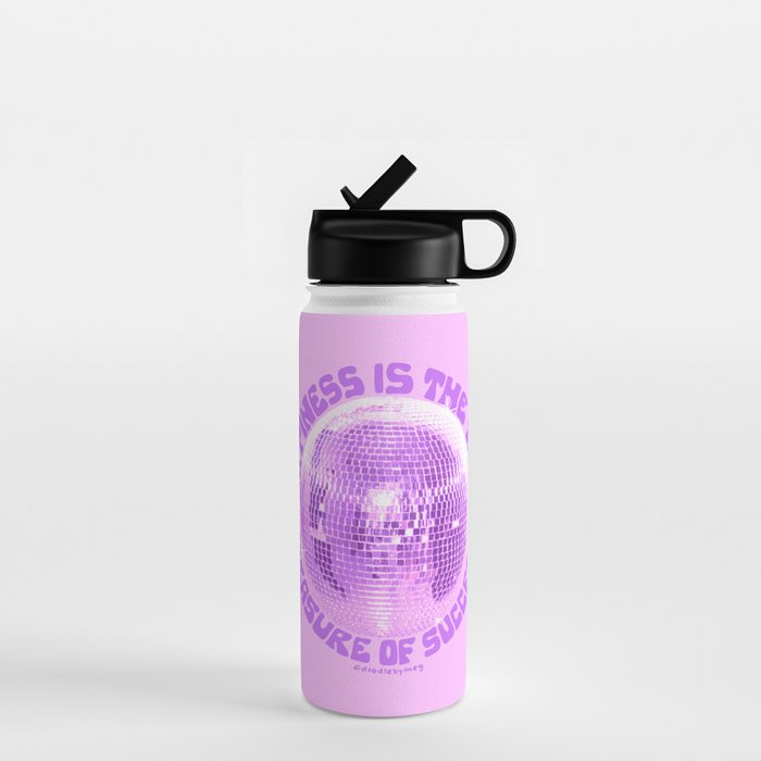 Happiness Is The True Measure of Success in Purple Water Bottle Gallery Image 1